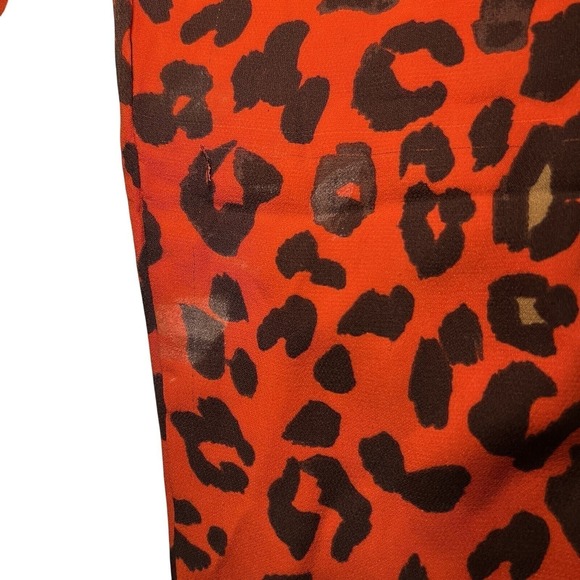 A.L.C. Silk Red Leopard Tank Tapered Set Sz Large maximalist chic boho eclectic - Picture 8 of 10